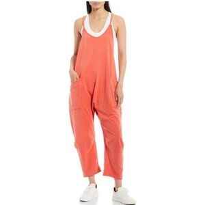 Free People Hot Shot Onesie Hibiscus Tulip Pink